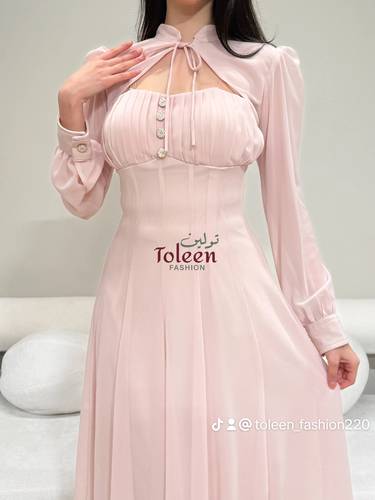 فستان سهرة طويل ناعم - (XXXL) الصدر:١٠٢سم , الخصر:٩١سم