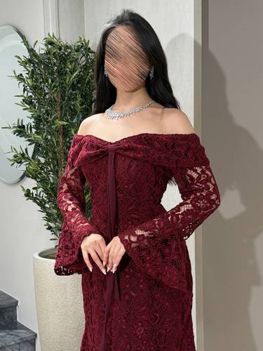 فستان لمئ - (XXXL) الصدر:١٠٢سم , الخصر:٩١سم