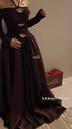 فستان لآتينا 🤎 - (XXXL) الصدر:١٠٢سم , الخصر:٩١سم