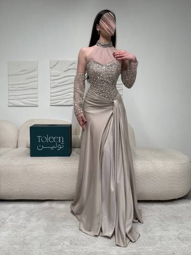 فستان سهرة ناعم تفته - (XXXL) الصدر:١٠٢سم , الخصر:٩١سم