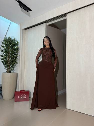 فستان ميار موكا - (XXXL) الصدر:١٠٢سم , الخصر:٩١سم