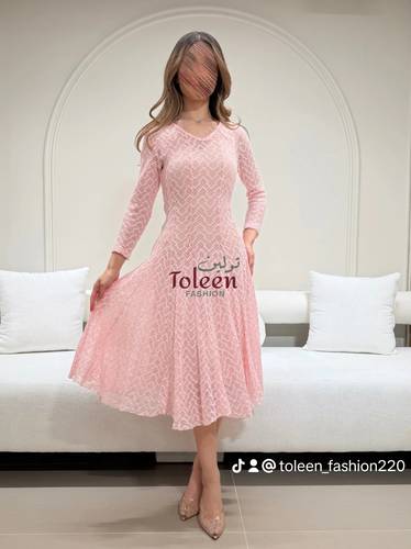 فستان ميسان/ بنك - ‏(XL) الصدر:٩١سم , الخصر:٨١سم