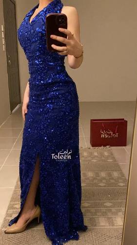 فستان جي ار /نيلي - (XXXL) الصدر:١٠٢سم , الخصر:٩١سم