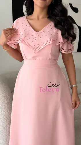 فستان روزان - (XXXL) الصدر:١٠٢سم , الخصر:٩١سم