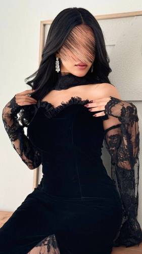 فستان ميان - اسود  - (XXL) الصدر:٩٧سم , الخصر:٨٦سم