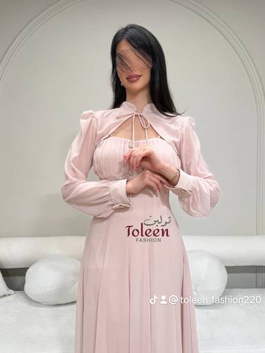 فستان سهرة طويل ناعم - (XXXL) الصدر:١٠٢سم , الخصر:٩١سم