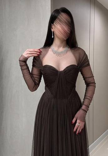 فستان مارينا موكا - (XXXL) الصدر:١٠٢سم , الخصر:٩١سم