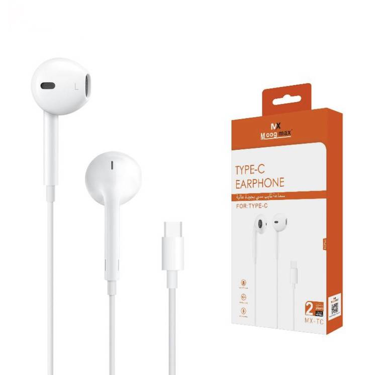 سماعة اذن داخلية سلكية بمنفذ USB TYPE-C  مع ميكروفون 