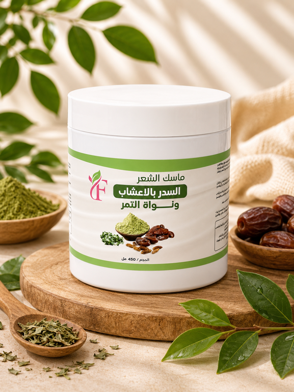 ماسك السدر المعالج بالاعشاب ونواة التمر