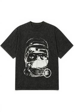 Shop the Washed Black Face T-Shirt by ELEVEN
