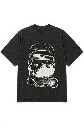 Shop the Washed Black Face T-Shirt by ELEVEN