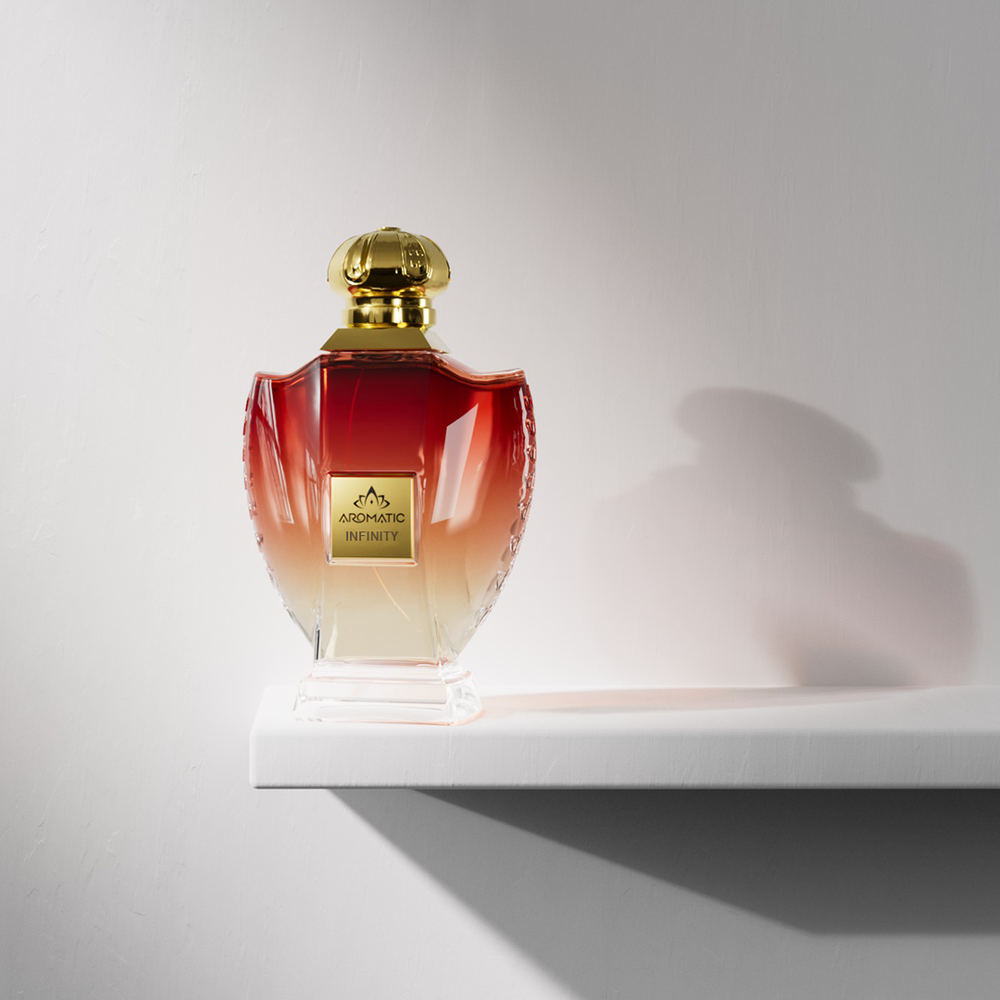 صورة عطر انفنتي من أروماتك السعودية، عطر فاخر مناسب للعميل السعودي داخل المملكة
