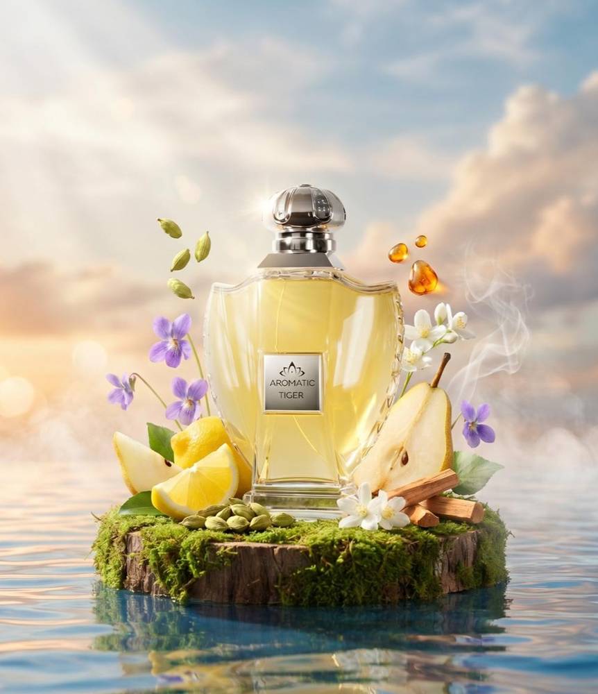 صورة عطر تايجر من أروماتك السعودية، عطر فاخر مناسب للعميل السعودي داخل المملكة