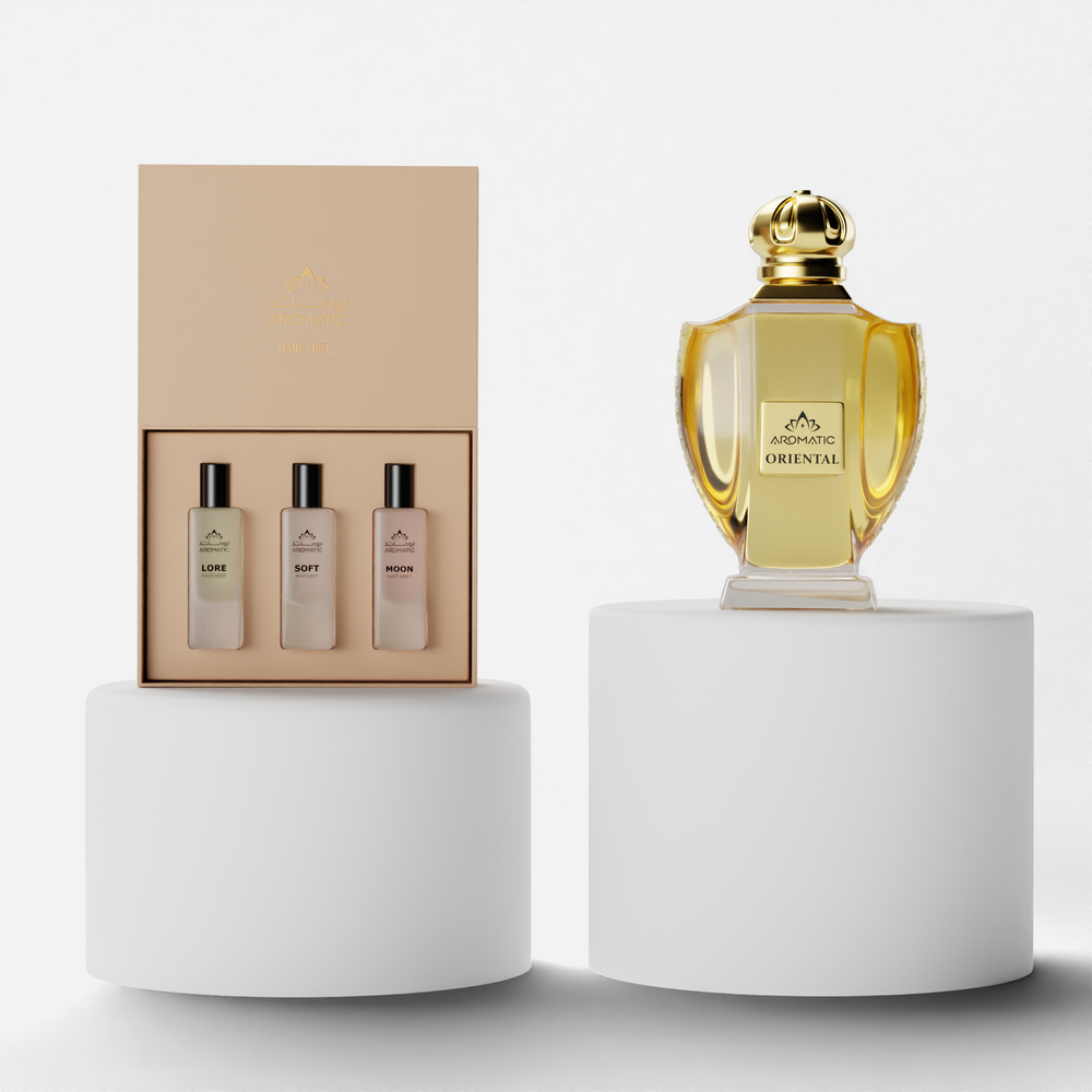 صورة مجموعة عطور الشعر + عطر فاخر من أروماتك السعودية، باقة عطور شعر فاخرة داخل المملكة