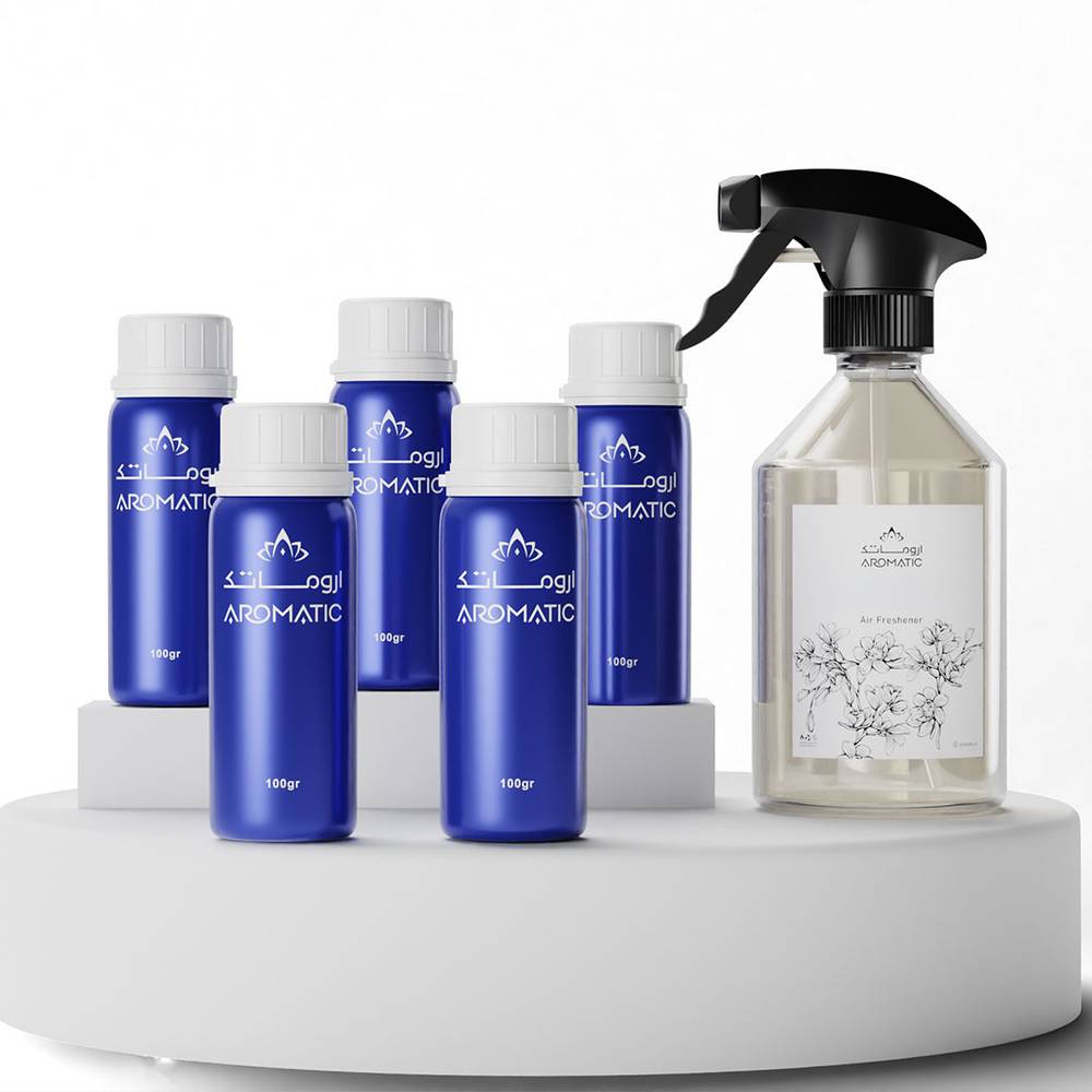 {"ar": "{\"ar\": \"مجموعة الزيوت العطرية 5×100جم + معطر جو من اروماتك السعودية معطر جو للمنزل لرائحة راقية طوال اليوم\", \"en\": \"Fragrance Oil Set 5 x 100 g with Air Freshener by Aromatic Saudi, air freshener for homes and spaces with fast delivery acro