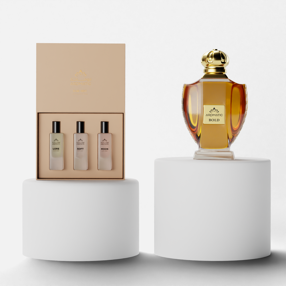 صورة مجموعة عطور الشعر + عطر فاخر من أروماتك السعودية، باقة عطور شعر فاخرة داخل المملكة
