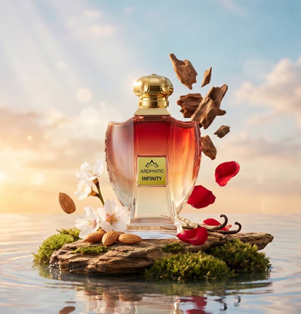 صورة عطر انفنتي من أروماتك السعودية، عطر فاخر مناسب للعميل السعودي داخل المملكة