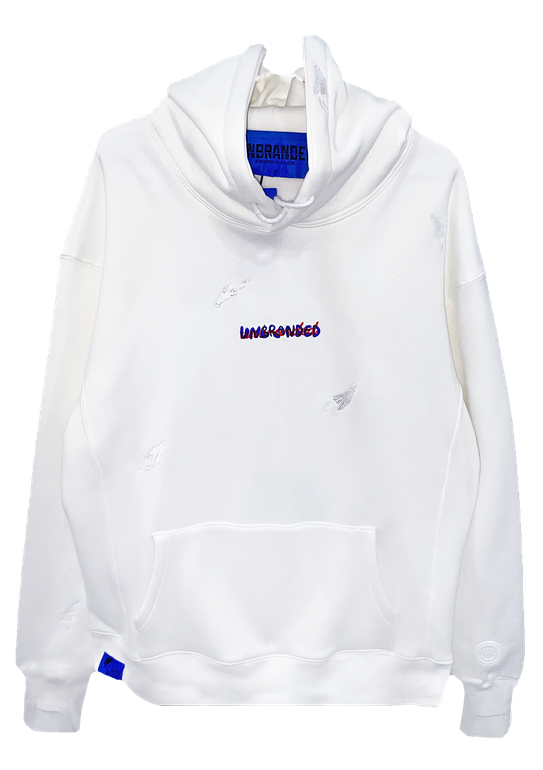 EMBROIDERED GHOSTS WHITE HOODIE