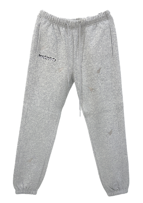EMBROIDERED GHOSTS GREY PANTS