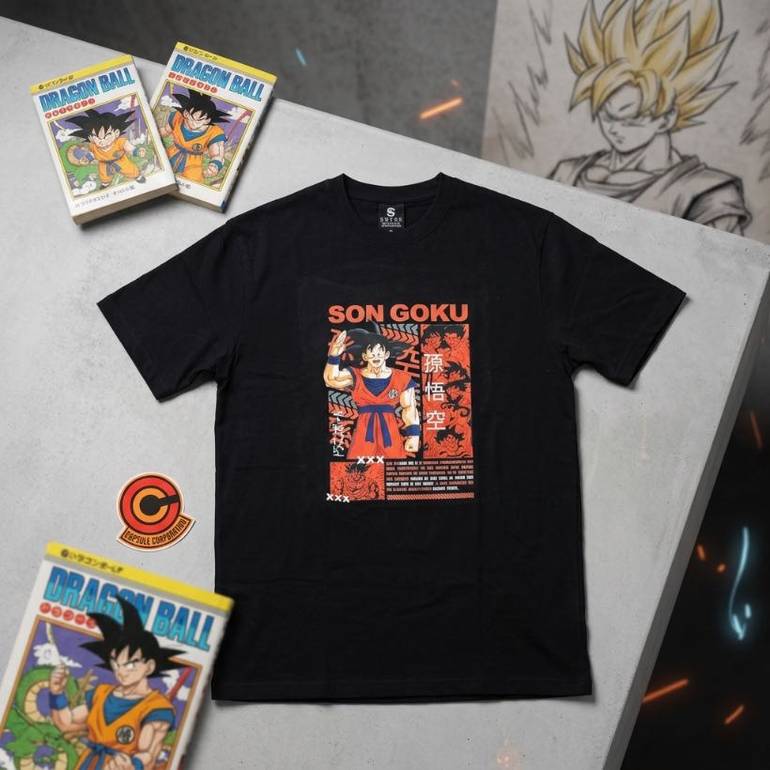 شيرت غوكو دراغون بول | تيشيرت أنمي Dragon Ball Son Goku أسود للجنسين