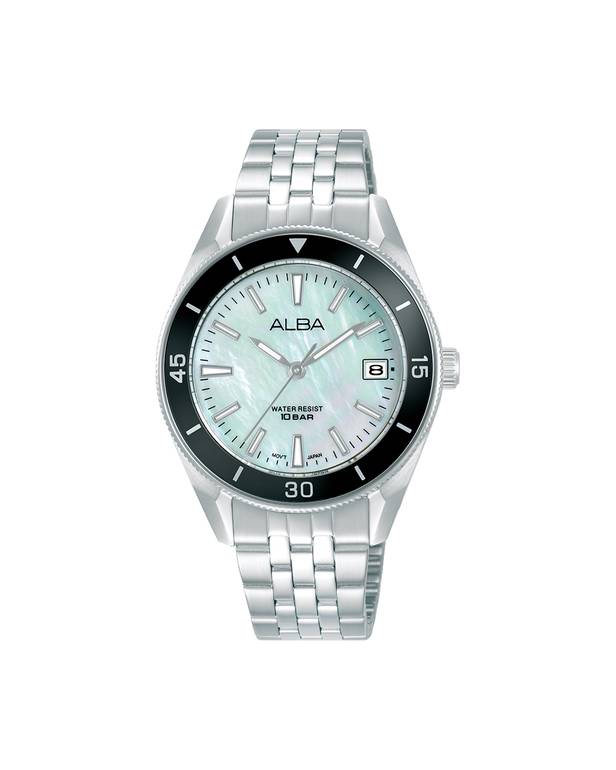 ALBA Ladies' Hand Watch ACTIVE Stainless Band White MOP Dial AG8Q27X1