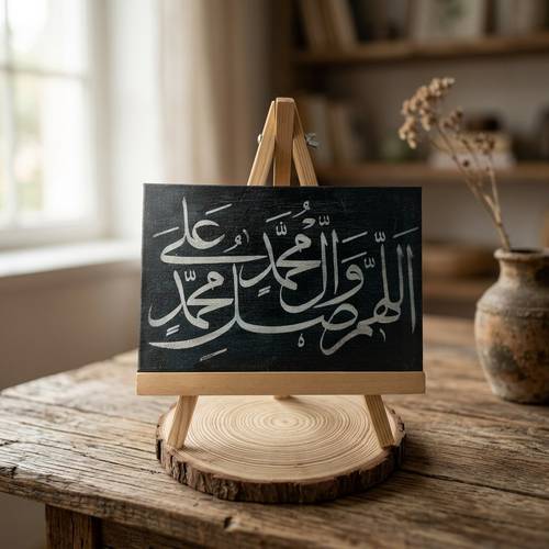 لوحة كانفس بنقش اللهم صل على محمد وآل محمد 
