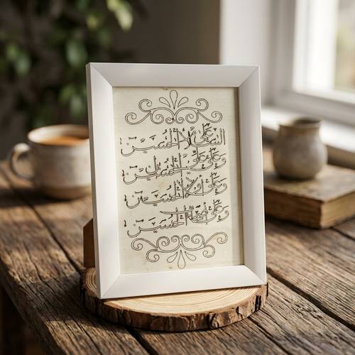 برواز خشبي بنقش زيارة الحسين 