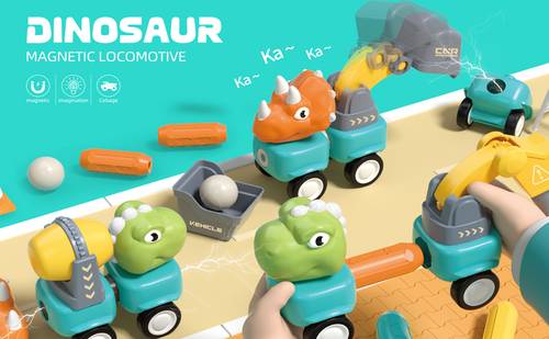 🚜🦖 قطار恐 الديناصورات المغناطيسي التفاعلي