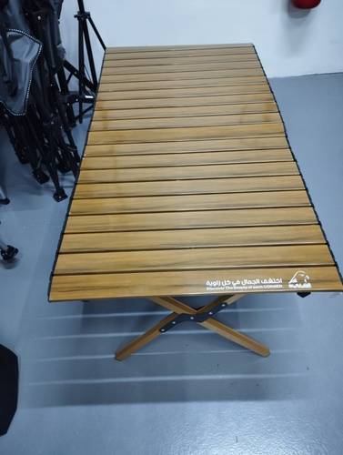 طاةوله ألومنيوم مقاس 120*60 سم بلون خشبي