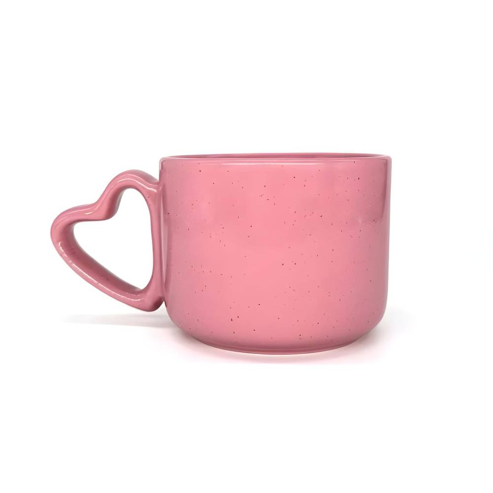 كوب سيراميك قلب وردي - 300ml