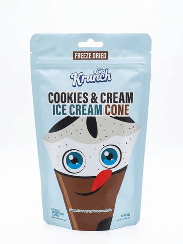 Krunch Cookies Cream Ice Cream Cone Freeze Dried