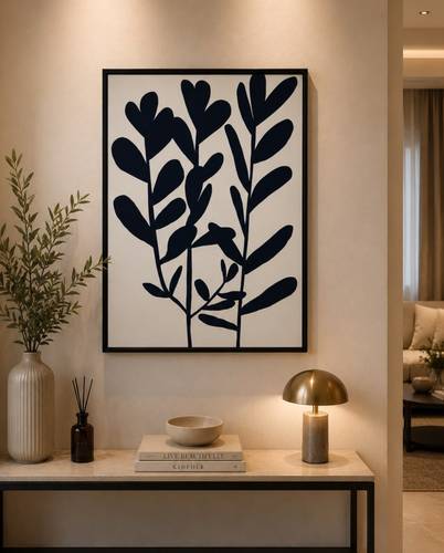 لوحة جدارية مودرن بتصميم أغصان نباتية تجريدية - 70 × 50 سم