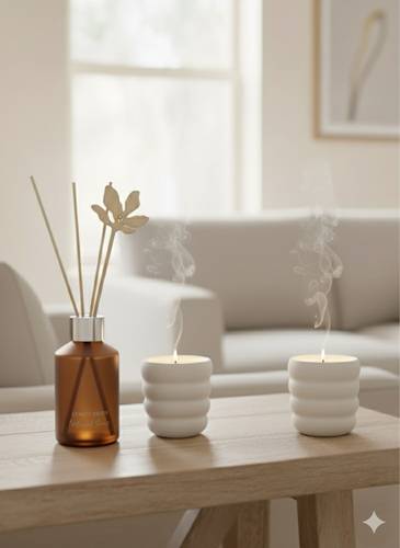طقم فواحة و شمعتين معطرين - عطر “Lemon Trees”
