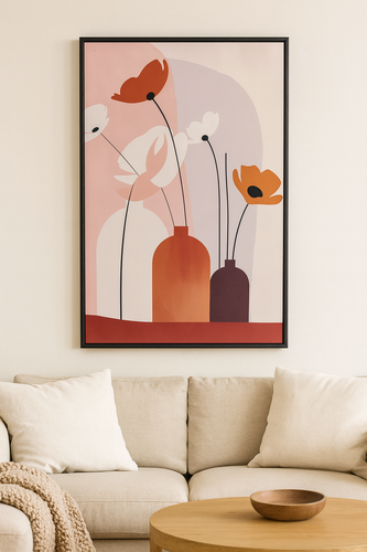 لوحة جدارية “زهور ملونة” (90×60 cm)