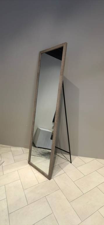 مرآة أرضية قائمة من أرومال- 40x2x150 سم-خشبي غامق