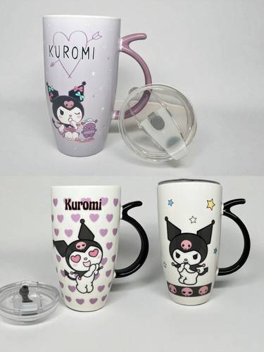 كوب سيراميك كرومي  مع غطاء - 600ml