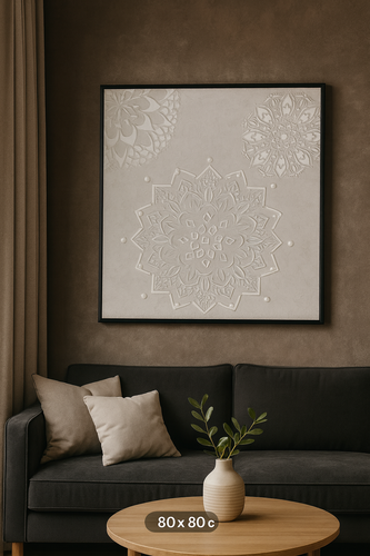 لوحة جدارية - نقش ماندالا بارز | 80×80 