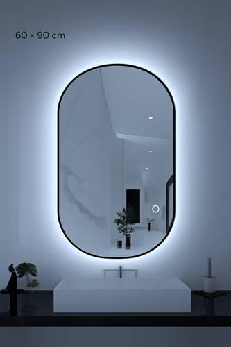 مرآة حائط LED كهربائية  بثلاثة أوضاع إضاءة قابلة للتعديل باللمس /60 × 90 cm