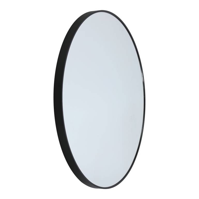 مرآة بشكل دائري 80×80 ألمنيوم لون أسود