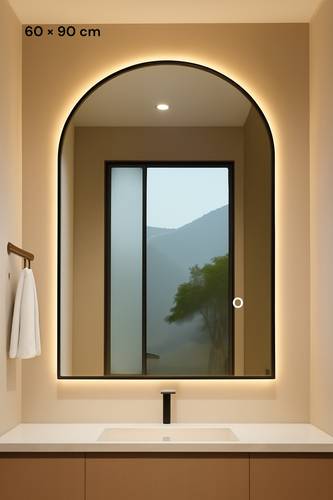 مرآة حائط LED كهربائية بثلاثة أوضاع إضاءة  – مقاس 90×60