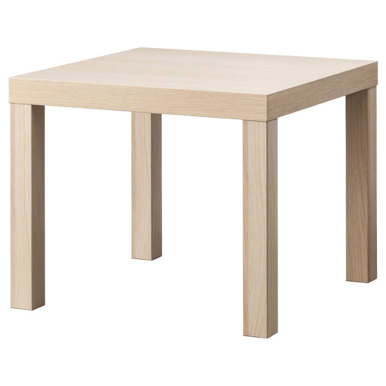 طاولة جانبية, مظهر سنديان مصبوغ أبيض‎55x55 سم‏

