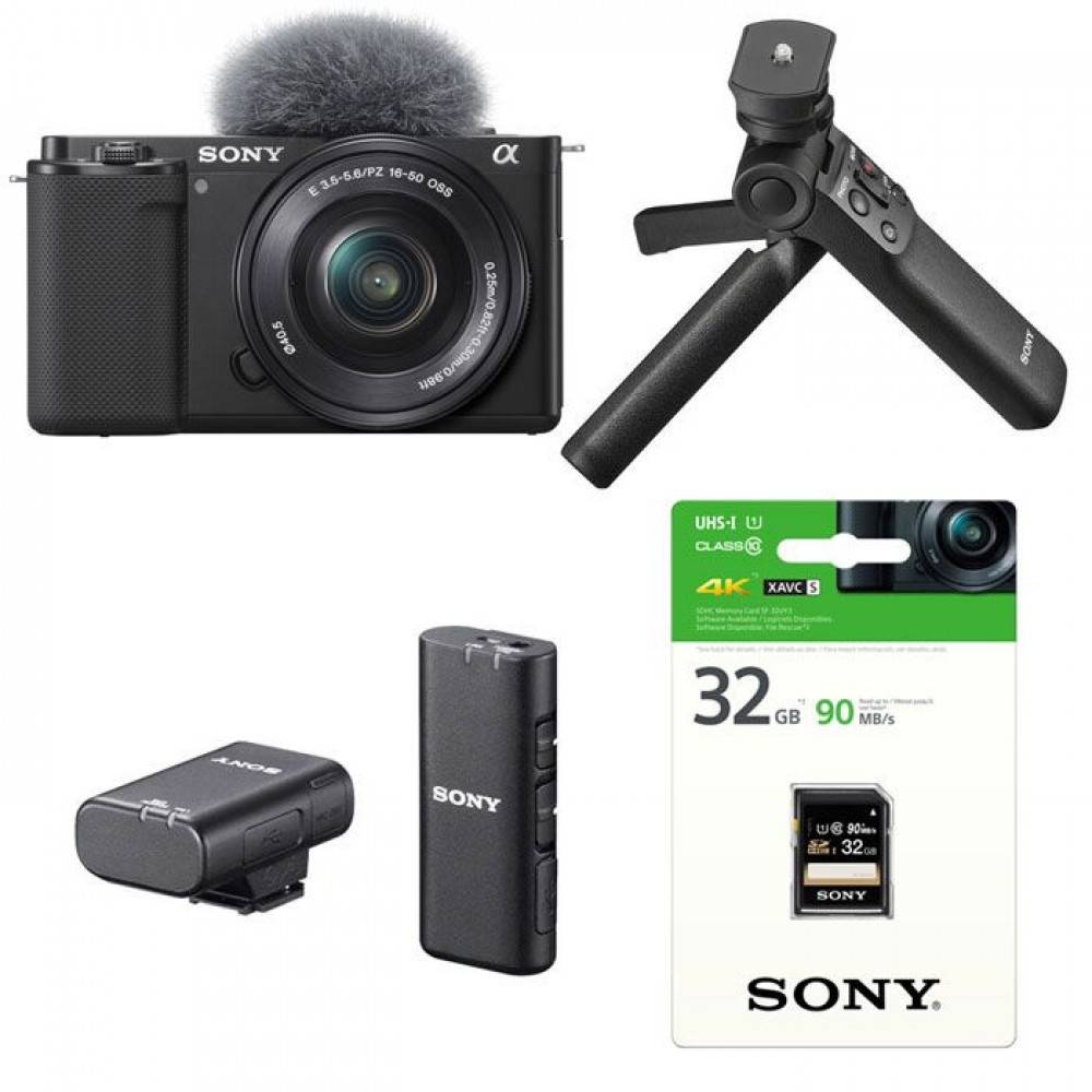 Sony ZV-E10 Mirrorless Camera with 16-50mm Lens, Sony GP-VPT2BT ...