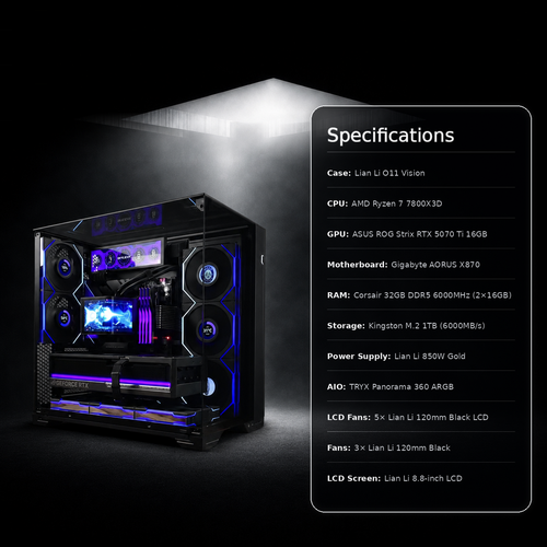 Pc gaming Ryzen 7 RTX 5070Ti 16GB