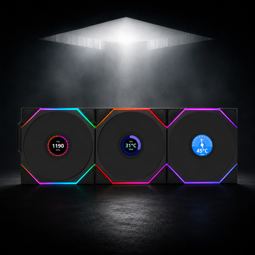Lian Li Fan 3X BLACK LCD