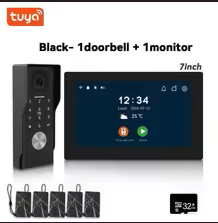 نظام جرس باب ذكي مع شاشة لمس 7 بوصة وحماية متكاملة – Tuya Smart 1080P