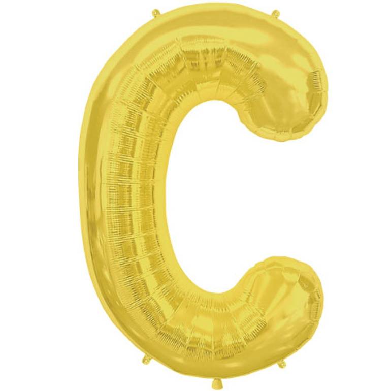بالون حرف C مقاس كبير 34 أنش اللون ذهبي