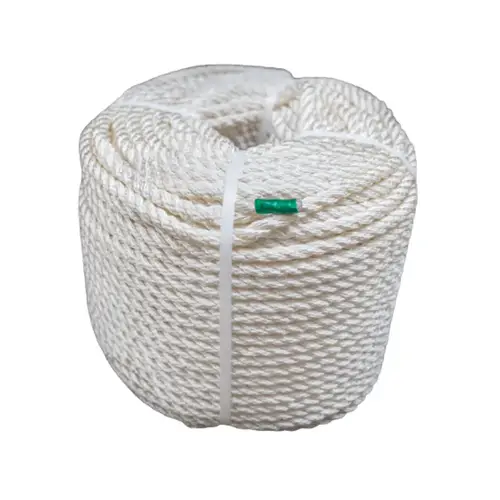 حبل ملطى أبيض 22 مم × 100 ياردة بثلاثة خيوط (ذكر/أنثى)