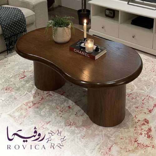 طاولة قهوة خشبية مفردة  بتصميم عضوي منحني  Rovica