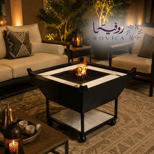 منقل حديد مع رخام بتصميم فاخر  Rovica