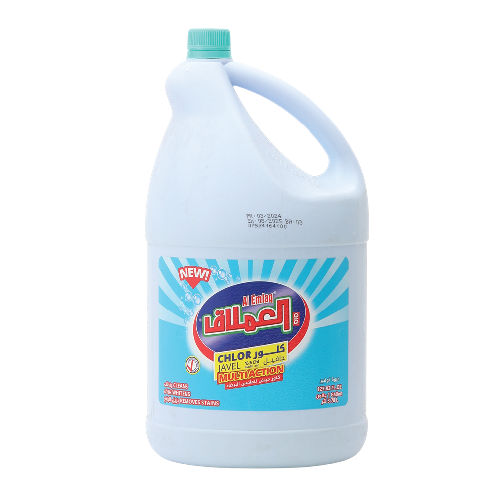 : Al-Emlaq Chlorine Bleach for White Clothes - Multipurpose Cleaner and Disinfectant - 1L & 3.78L